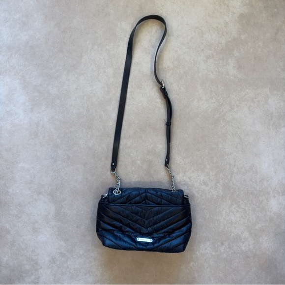 Rebecca Minkoff Edie Quilted Nylon Crossbody Bag • black - Picture 1 of 14
